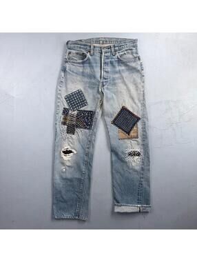 Levis 501 Vintage 80s Redline Selvedge USA XX Jeans Light Wash 34x32 Act 32x30